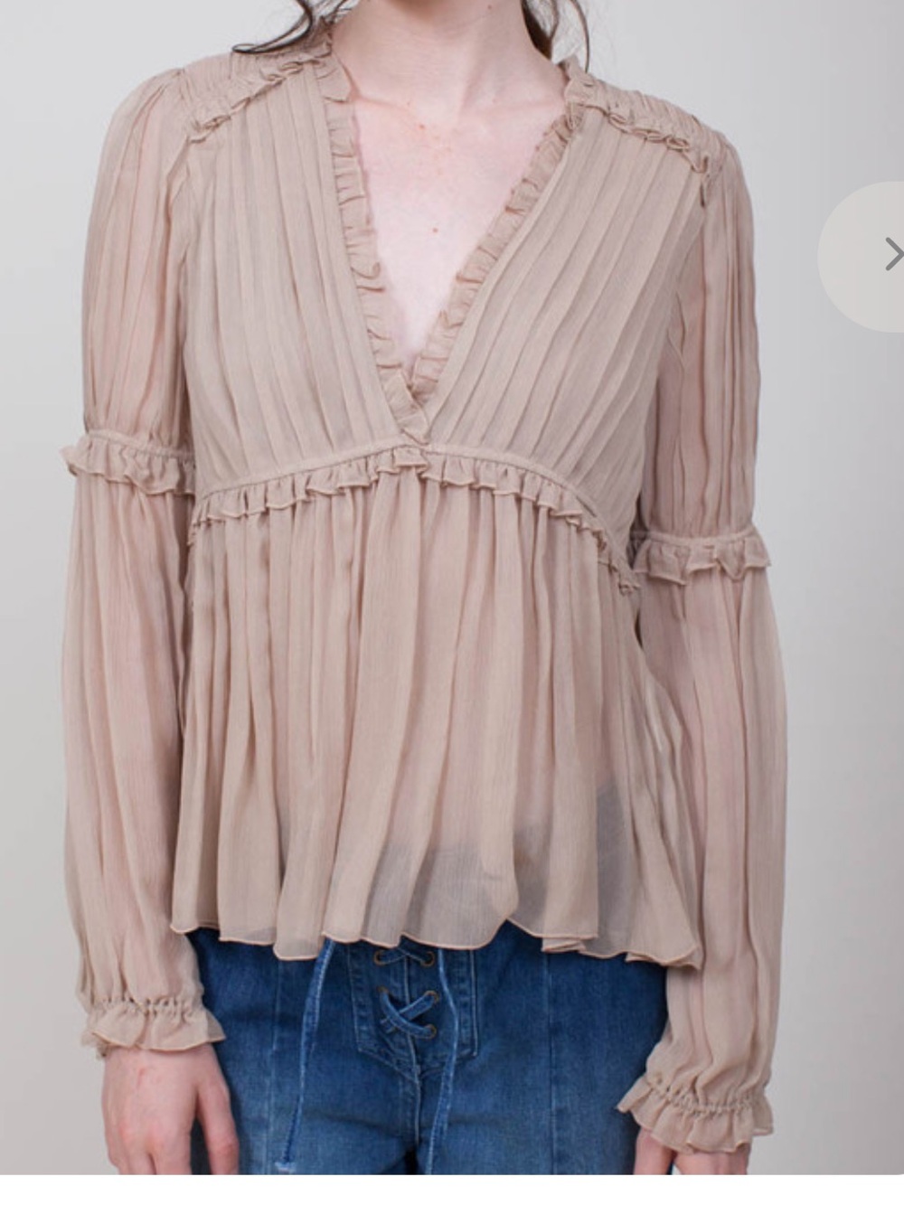 Ulla Johnson Silva Blouse in Oyster. Women’s Size 6